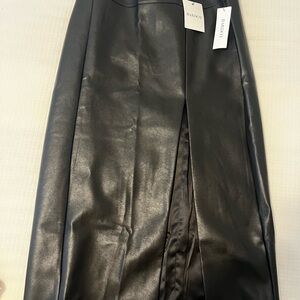 Babaton Black Leather Skirt
